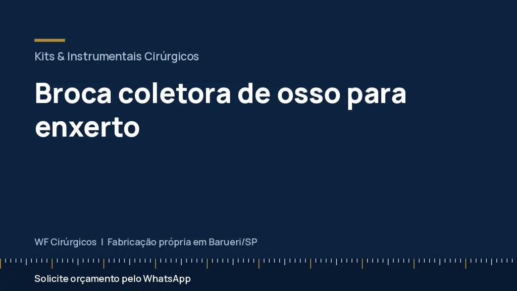 Broca coletora de osso para enxerto — WF Cirúrgicos